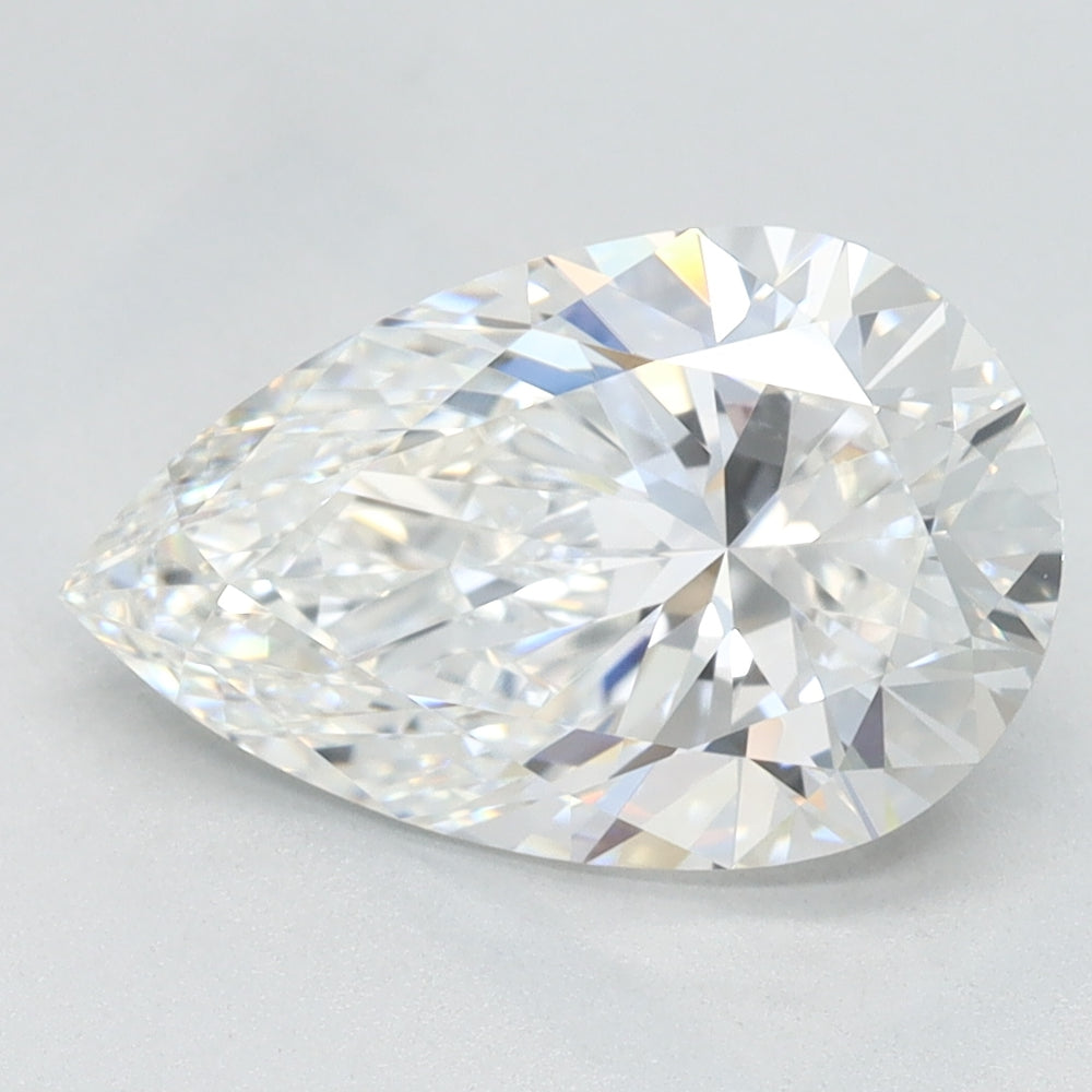 2.33 Carat Pear Lab Diamond with  Cut Diamond in 14KT  view 1
