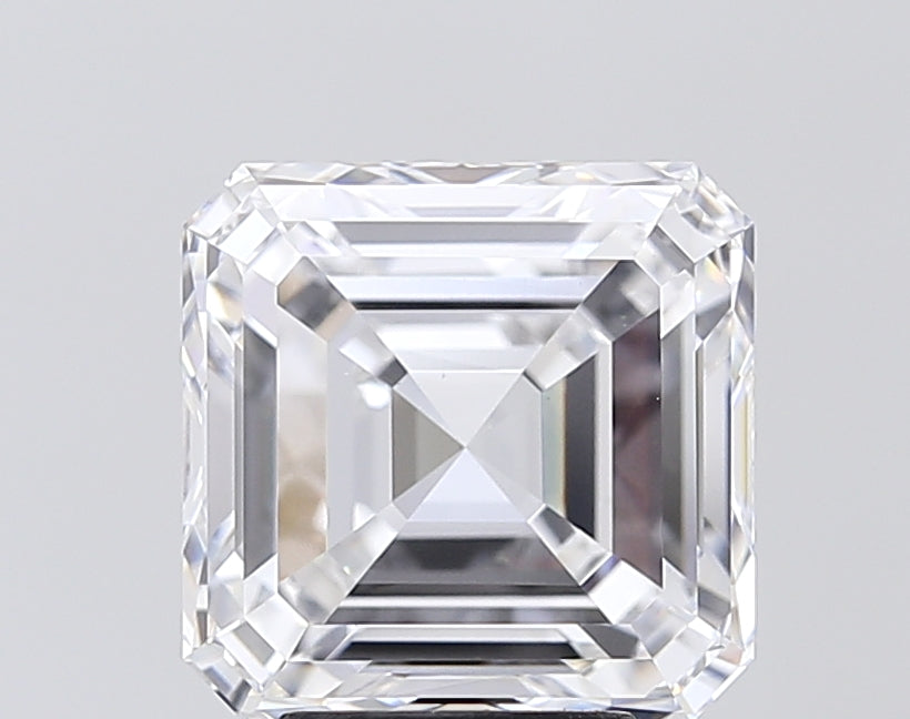 5.0 Carat Asscher Lab Diamond with  Cut Diamond in 14KT  view 1
