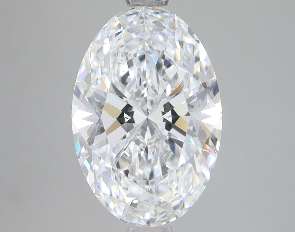 3.54 Carat Oval Lab Diamond with  Cut Diamond in 14KT  view 1
