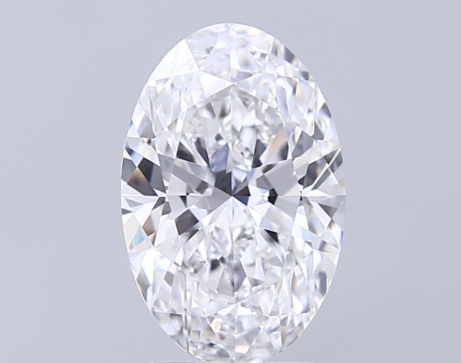 3.09 Carat Oval Lab Diamond with  Cut Diamond in 14KT  view 1
