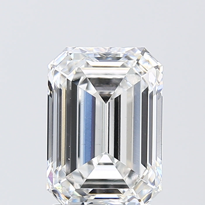 2.63 Carat Emerald Lab Diamond with  Cut Diamond in 14KT  view 1
