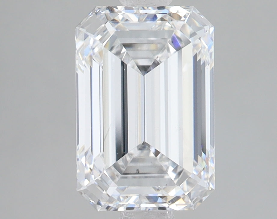 2.51 Carat Emerald Lab Diamond with  Cut Diamond in 14KT  view 1
