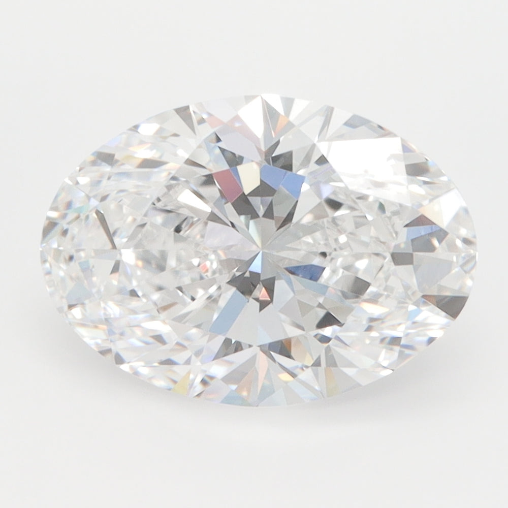 3.26 Carat Oval Lab Diamond with  Cut Diamond in 14KT  view 1
