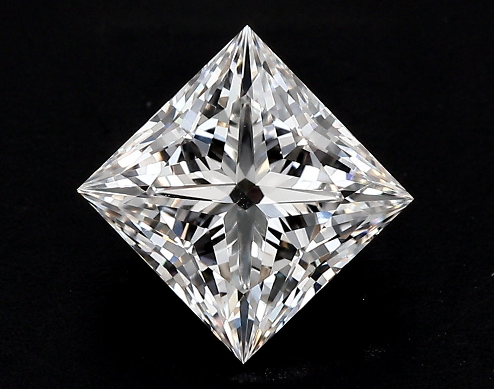 2.54 Carat Princess Lab Diamond with  Cut Diamond in 14KT  view 1

