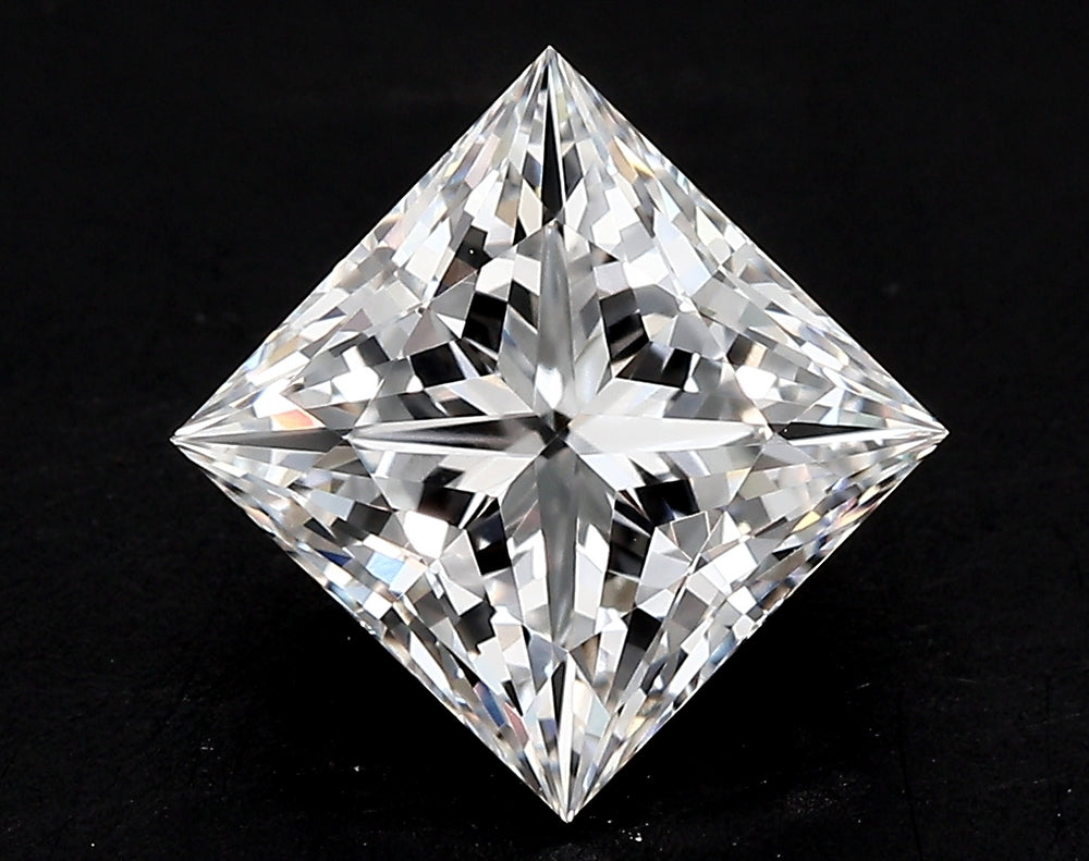 2.51 Carat Princess Lab Diamond with  Cut Diamond in 14KT  view 1
