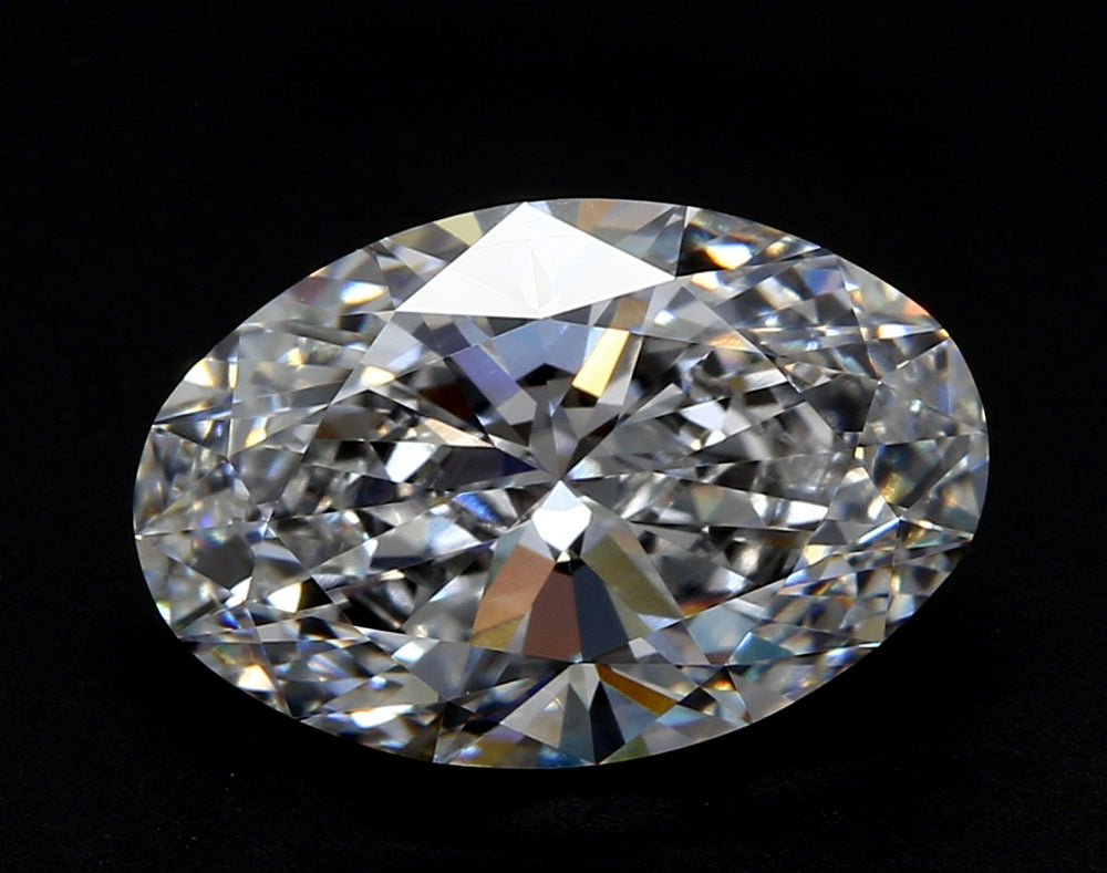 4.6 Carat Oval Lab Diamond with  Cut Diamond in 14KT  view 1
