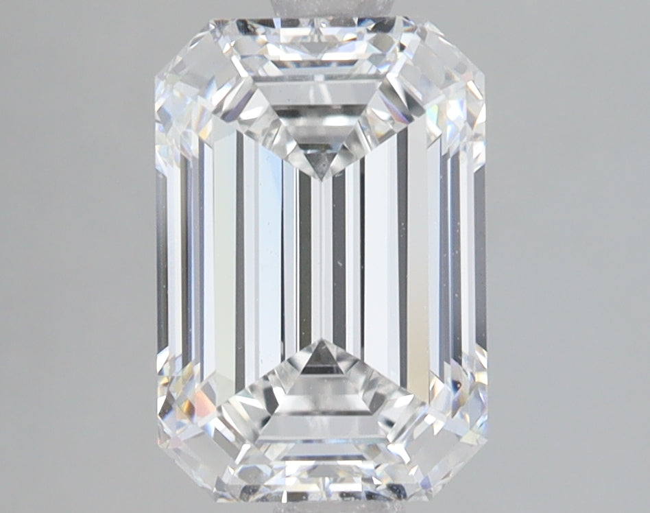 2.79 Carat Emerald Lab Diamond with  Cut Diamond in 14KT  view 1
