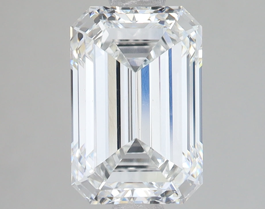 2.51 Carat Emerald Lab Diamond with  Cut Diamond in 14KT  view 1
