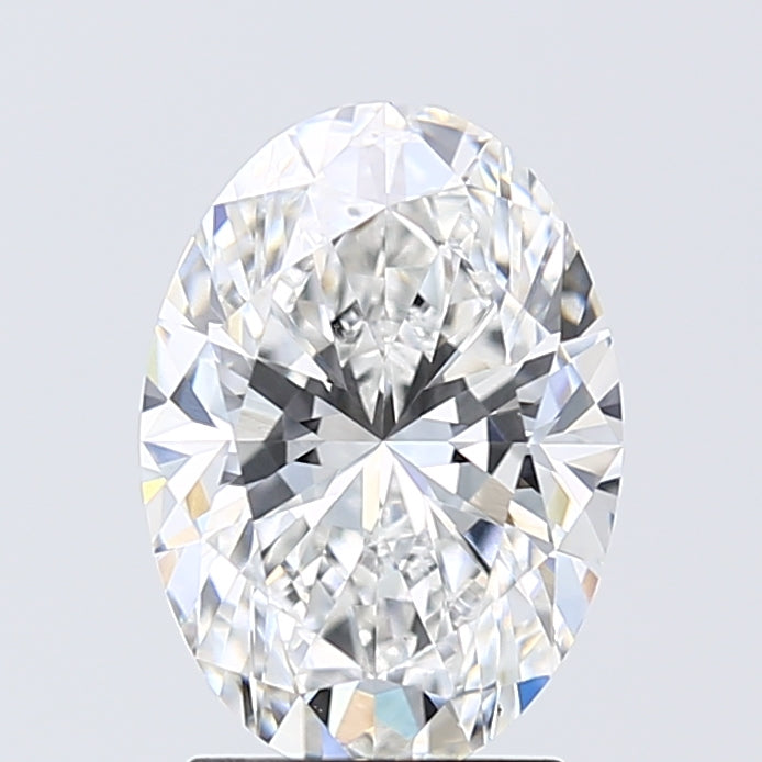 2.44 Carat Oval Lab Diamond with  Cut Diamond in 14KT  view 1
