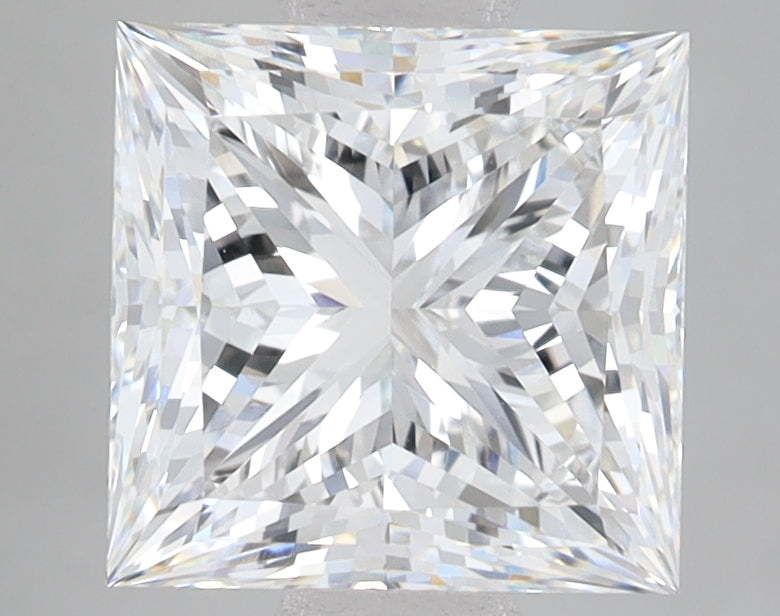 3.0 Carat Princess Lab Diamond with  Cut Diamond in 14KT  view 1
