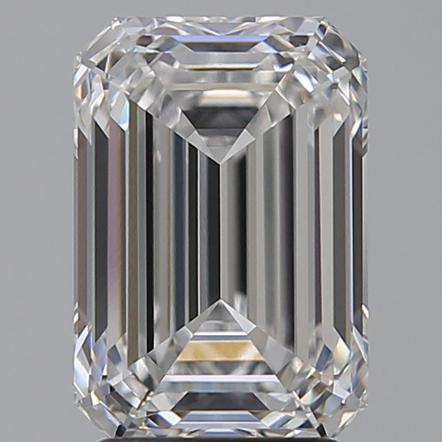3.09 Carat Emerald Lab Diamond with  Cut Diamond in 14KT  view 1
