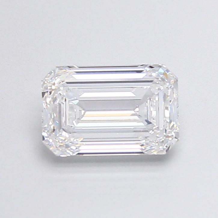 2.54 Carat Emerald Lab Diamond with  Cut Diamond in 14KT  view 1
