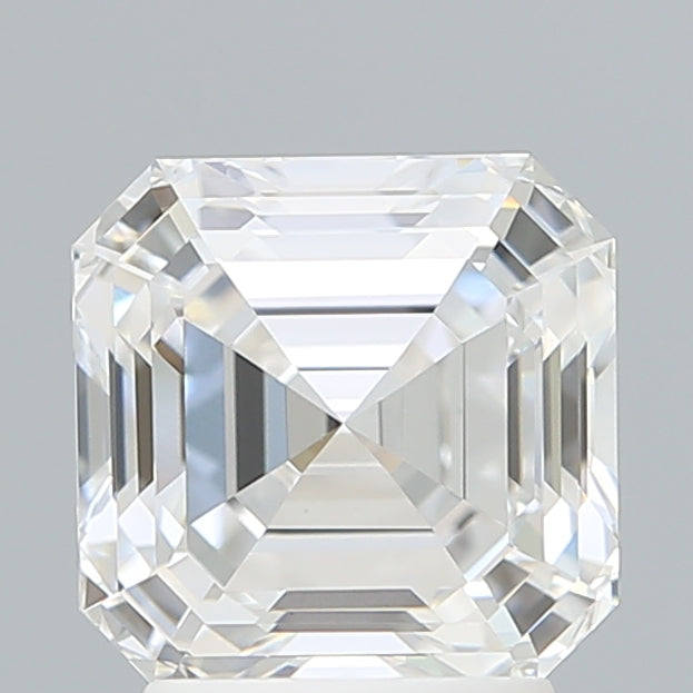 2.07 Carat Asscher Lab Diamond with  Cut Diamond in 14KT  view 1
