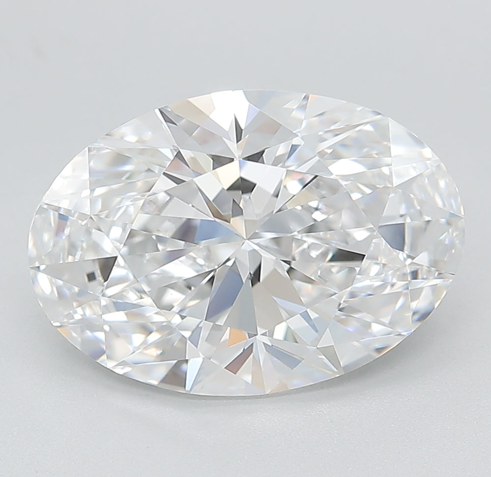 4.35 Carat Oval Lab Diamond with  Cut Diamond in 14KT  view 1
