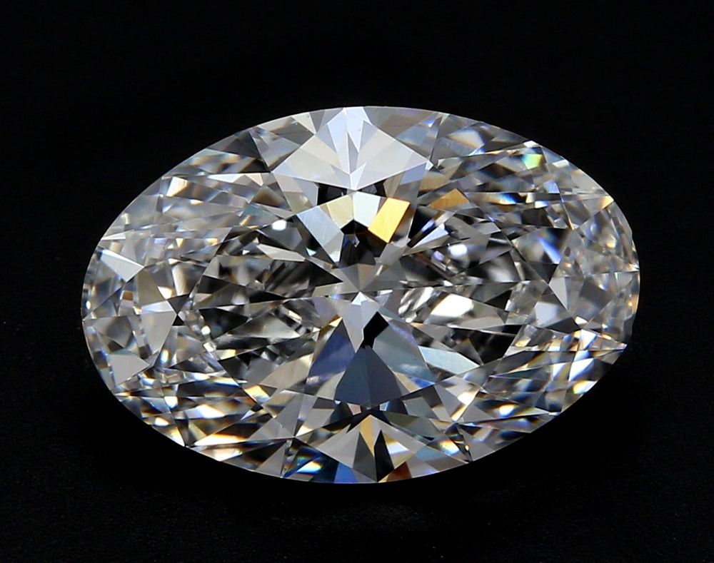 3.04 Carat Oval Lab Diamond with  Cut Diamond in 14KT  view 1
