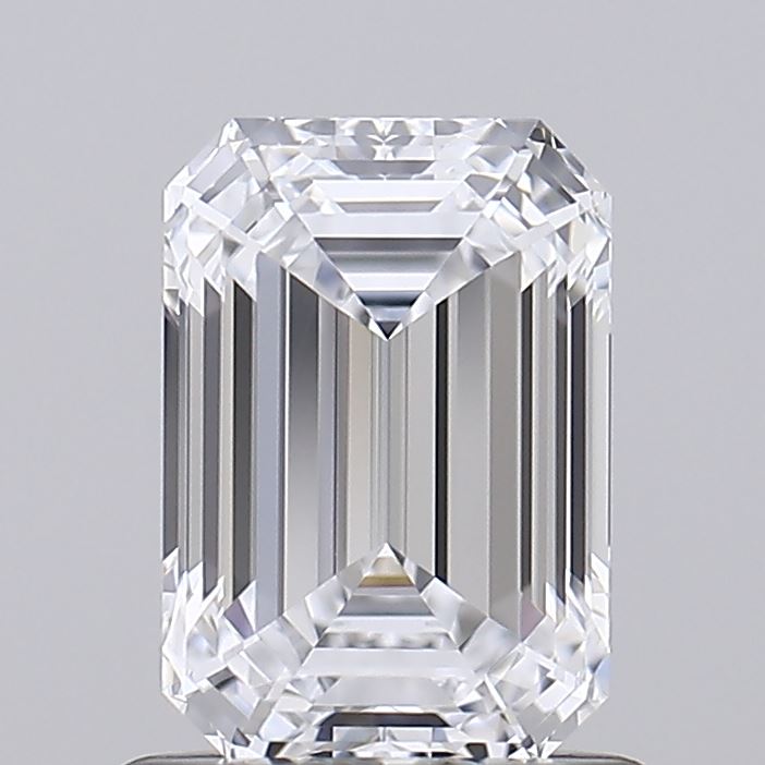 1.05 Carat Emerald Lab Diamond with  Cut Diamond in 14KT  view 1
