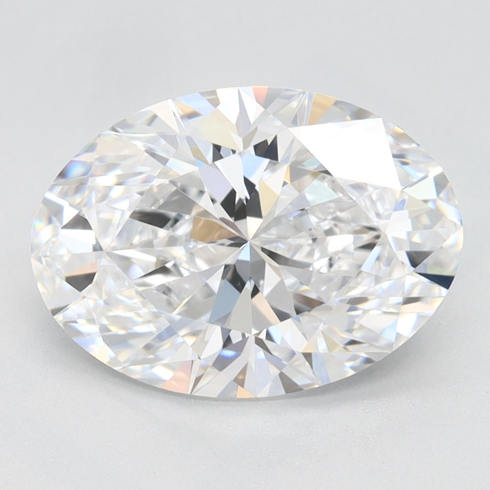 2.63 Carat Oval Lab Diamond with  Cut Diamond in 14KT  view 1
