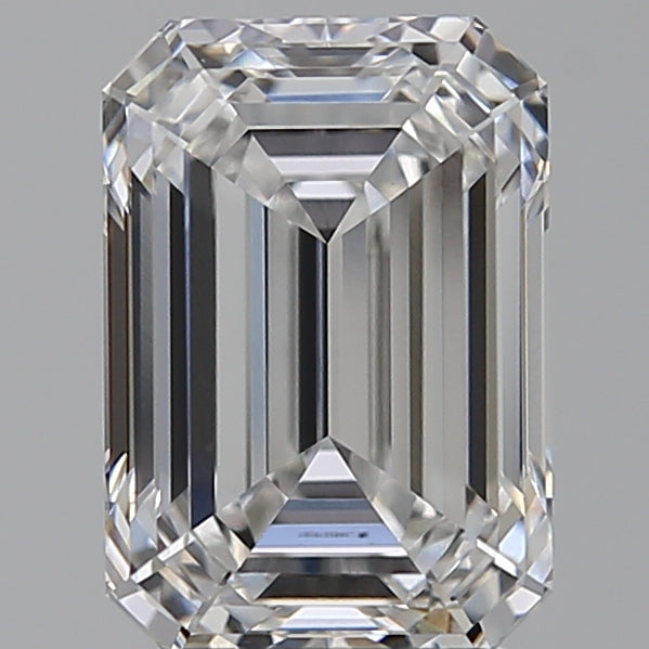 3.03 Carat Emerald Lab Diamond with  Cut Diamond in 14KT  view 1
