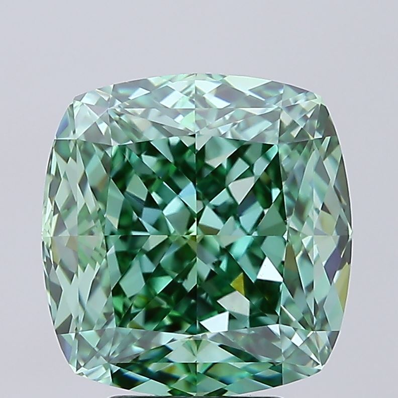 6.03 Carat Cushion Lab Diamond with  Cut Diamond in 14KT  view 1
