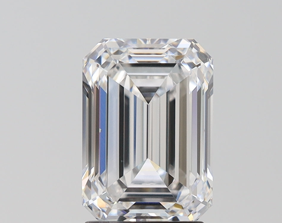 2.53 Carat Emerald Lab Diamond with  Cut Diamond in 14KT  view 1
