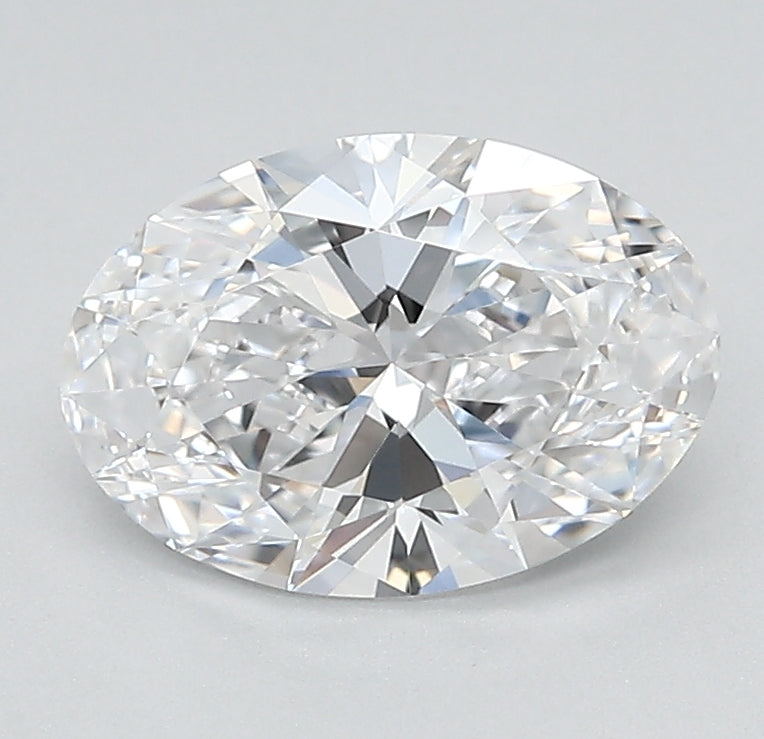 1.5 Carat Oval Lab Diamond with  Cut Diamond in 14KT  view 1
