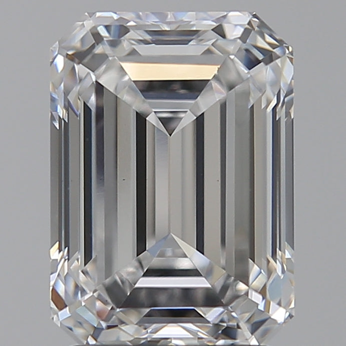 2.51 Carat Emerald Lab Diamond with  Cut Diamond in 14KT  view 1
