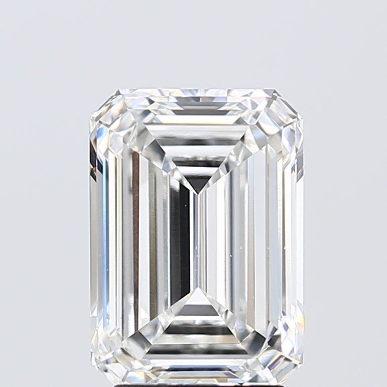 3.22 Carat Emerald Lab Diamond with  Cut Diamond in 14KT  view 1
