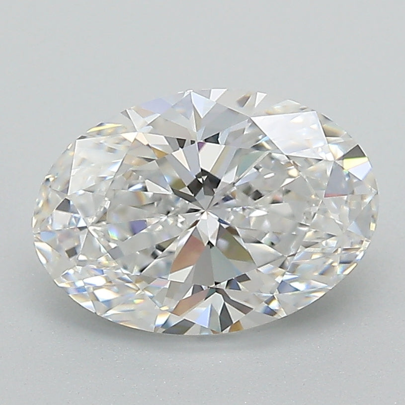 2.0 Carat Oval Lab Diamond with  Cut Diamond in 14KT  view 1
