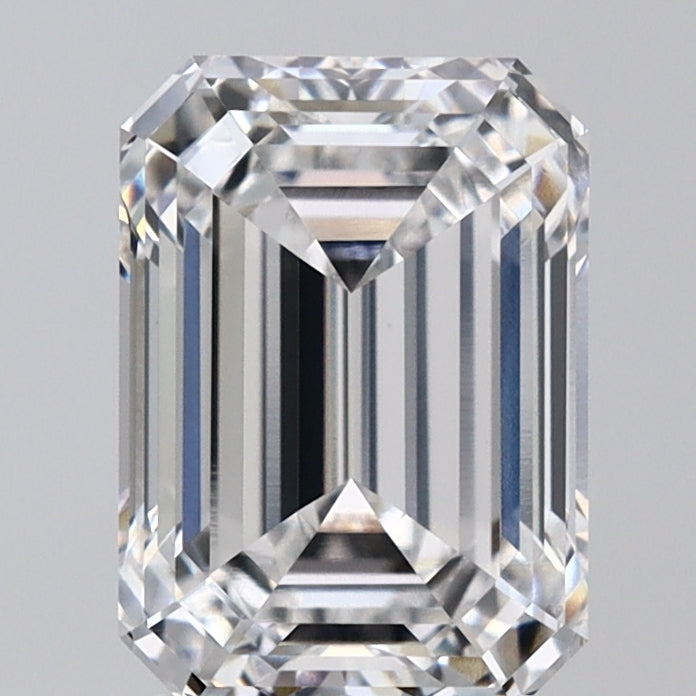 3.02 Carat Emerald Lab Diamond with  Cut Diamond in 14KT  view 1
