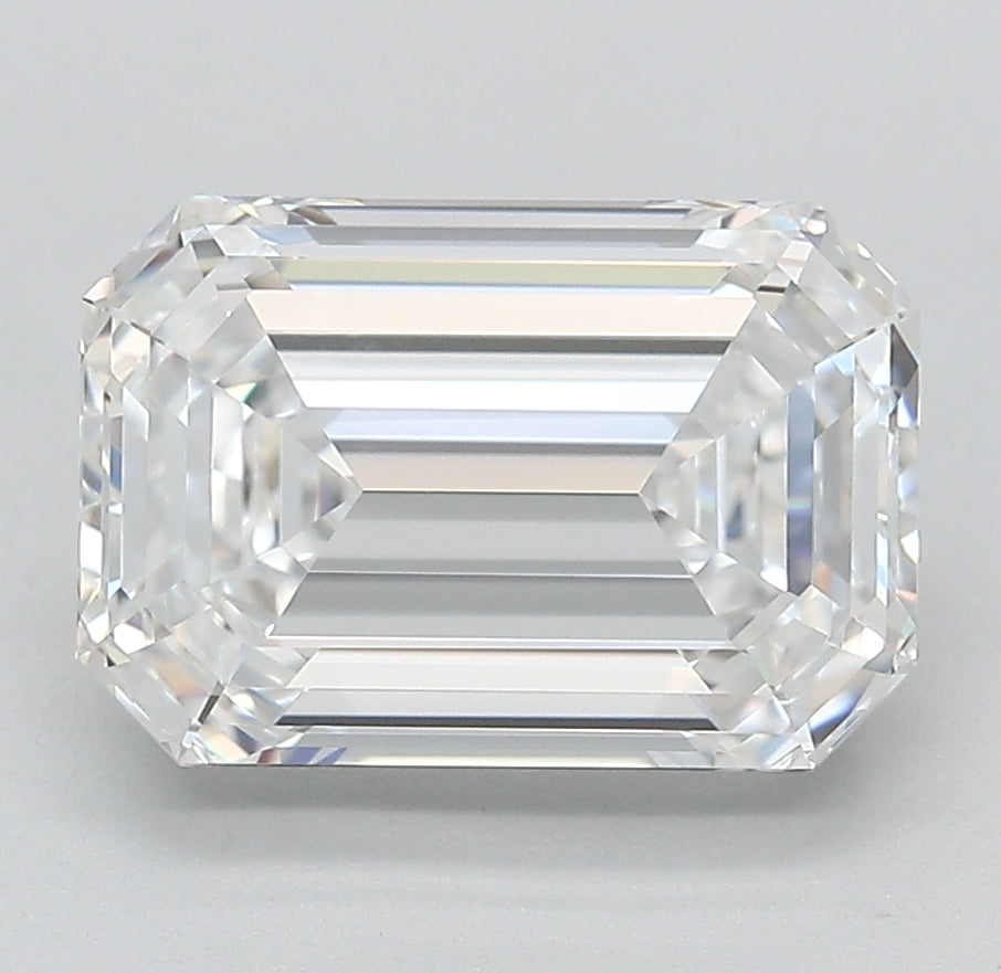 3.25 Carat Emerald Lab Diamond with  Cut Diamond in 14KT  view 1
