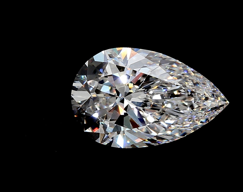2.81 Carat Pear Lab Diamond with  Cut Diamond in 14KT  view 1
