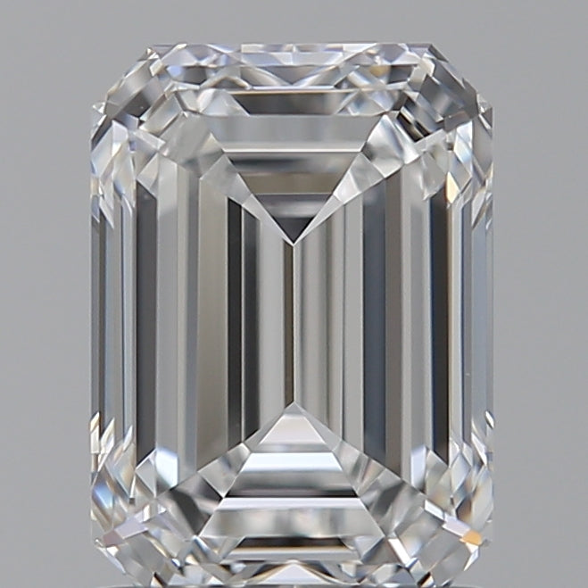 1.5 Carat Emerald Lab Diamond with  Cut Diamond in 14KT  view 1

