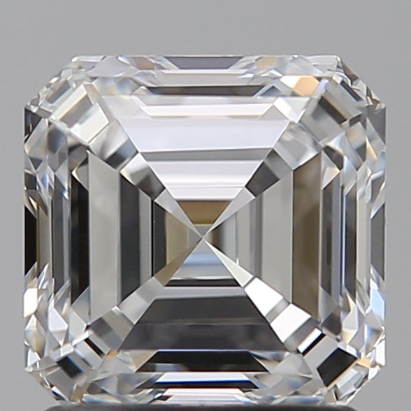 1.57 Carat Asscher Lab Diamond with  Cut Diamond in 14KT  view 1
