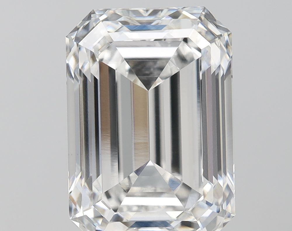 6.54 Carat Emerald Lab Diamond with  Cut Diamond in 14KT  view 1
