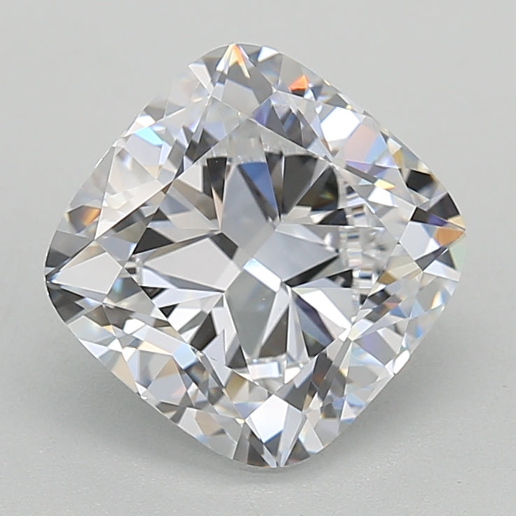 4.05 Carat Cushion Lab Diamond with  Cut Diamond in 14KT  view 1
