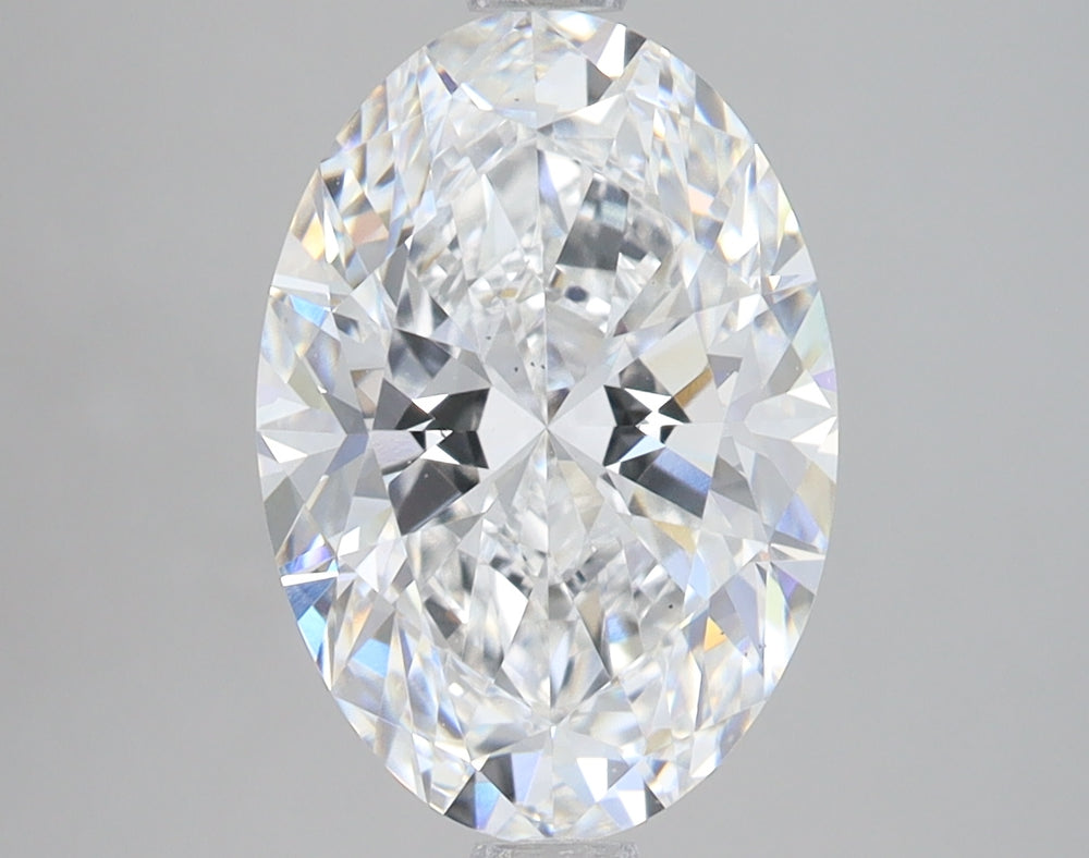 3.36 Carat Oval Lab Diamond with  Cut Diamond in 14KT  view 1

