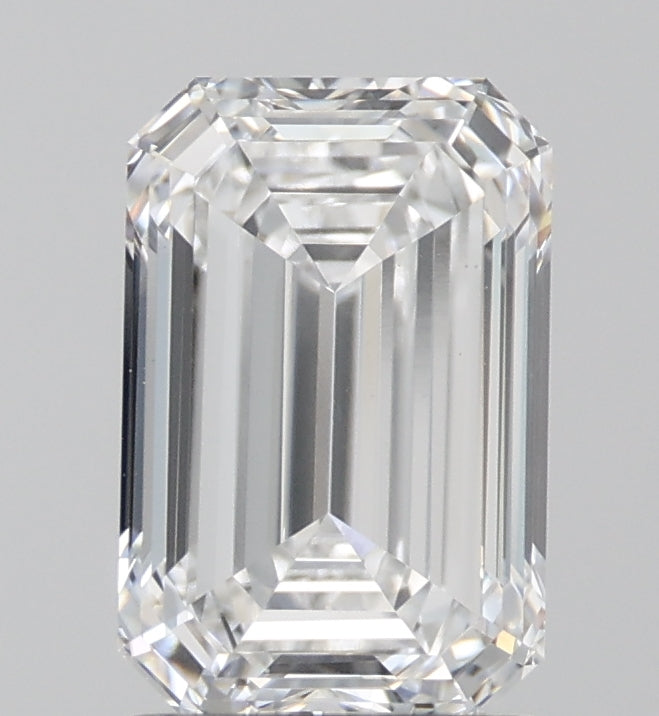 2.08 Carat Emerald Lab Diamond with  Cut Diamond in 14KT  view 1
