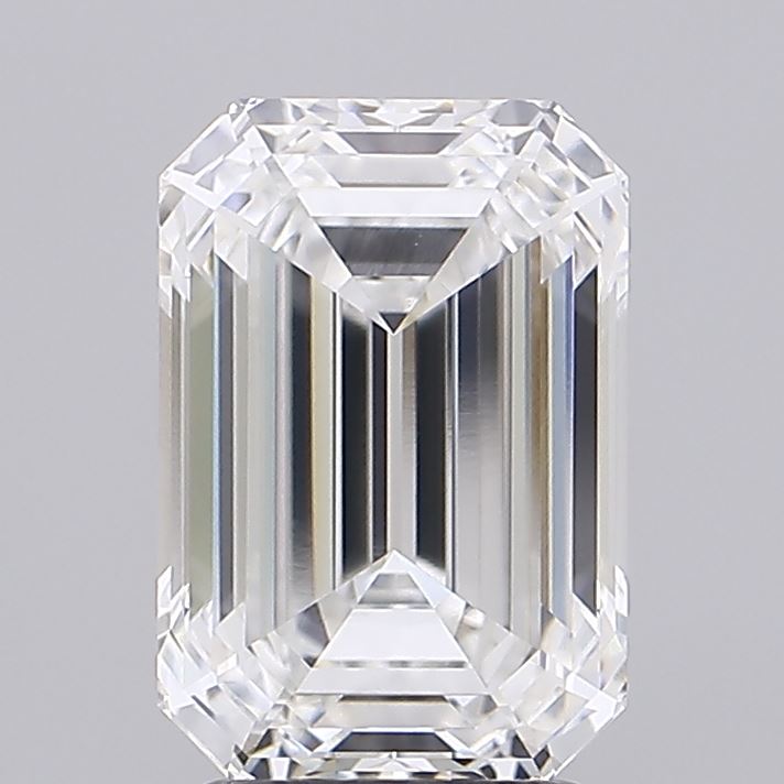 3.44 Carat Emerald Lab Diamond with  Cut Diamond in 14KT  view 1
