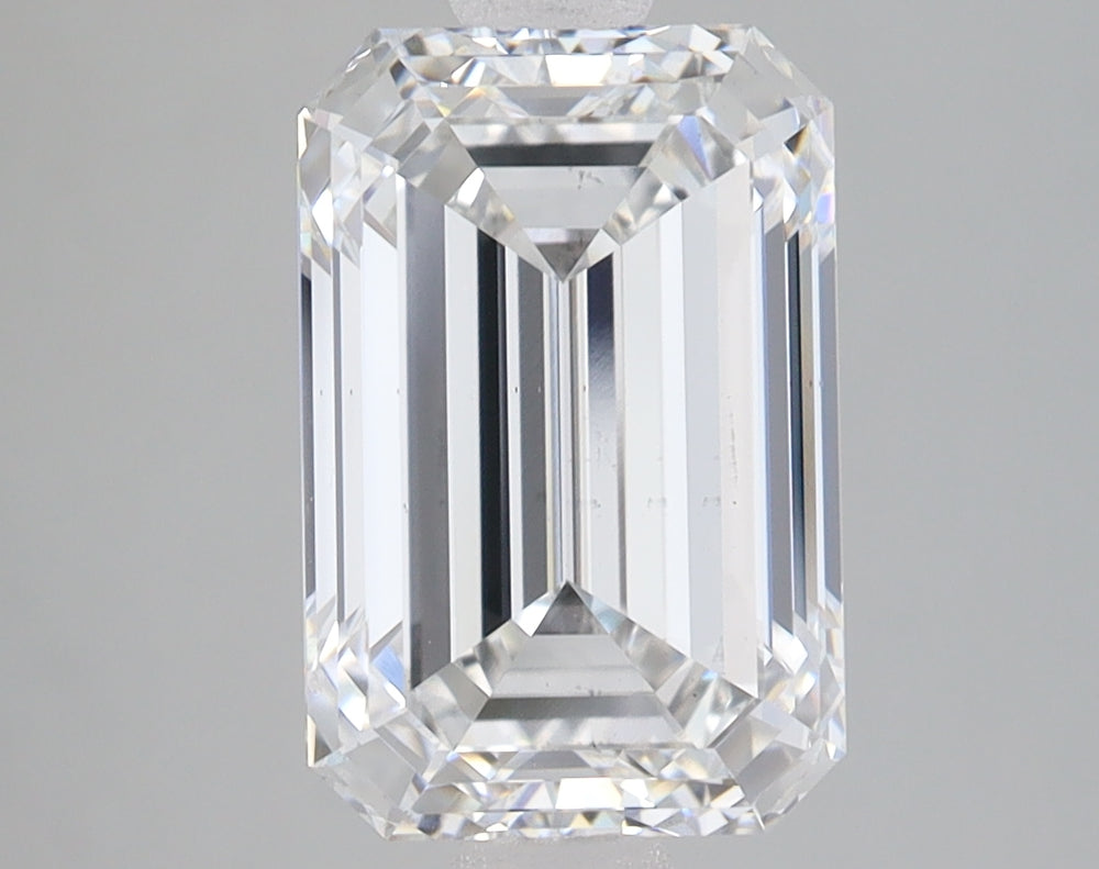 3.72 Carat Emerald Lab Diamond with  Cut Diamond in 14KT  view 1
