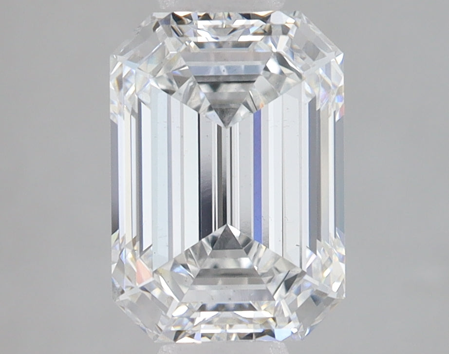 2.6 Carat Emerald Lab Diamond with  Cut Diamond in 14KT  view 1
