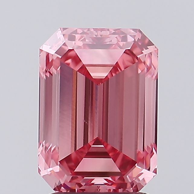 2.33 Carat Emerald Lab Diamond with  Cut Diamond in 14KT  view 1
