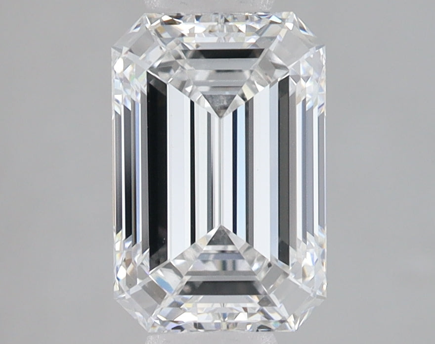 2.0 Carat Emerald Lab Diamond with  Cut Diamond in 14KT  view 1
