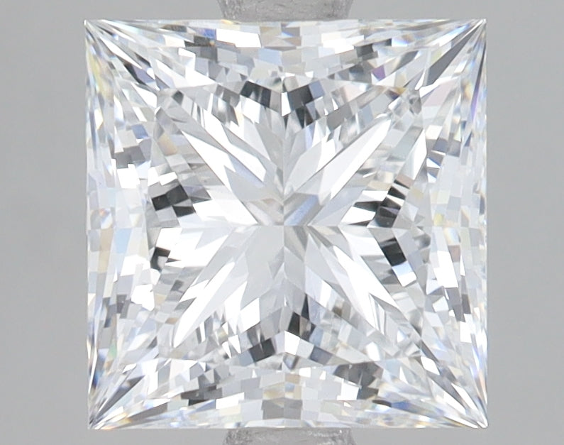 3.02 Carat Princess Lab Diamond with  Cut Diamond in 14KT  view 1

