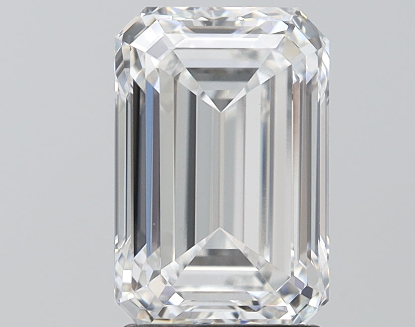 2.71 Carat Emerald Lab Diamond with  Cut Diamond in 14KT  view 1
