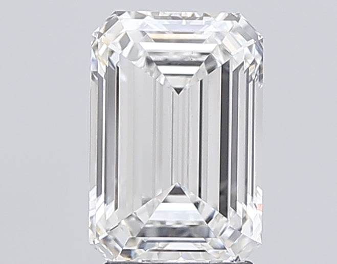 3.05 Carat Emerald Lab Diamond with  Cut Diamond in 14KT  view 1
