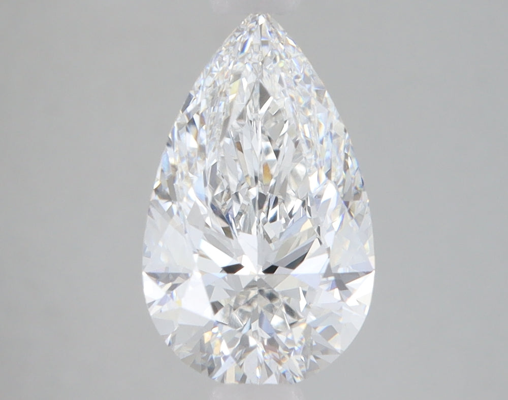 2.51 Carat Pear Lab Diamond with  Cut Diamond in 14KT  view 1
