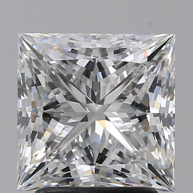 2.55 Carat Princess Lab Diamond with  Cut Diamond in 14KT  view 1
