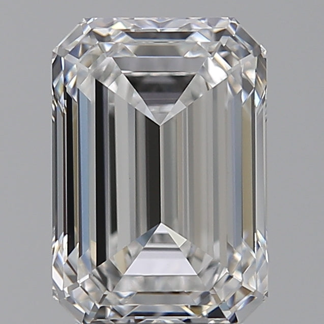 3.05 Carat Emerald Lab Diamond with  Cut Diamond in 14KT  view 1
