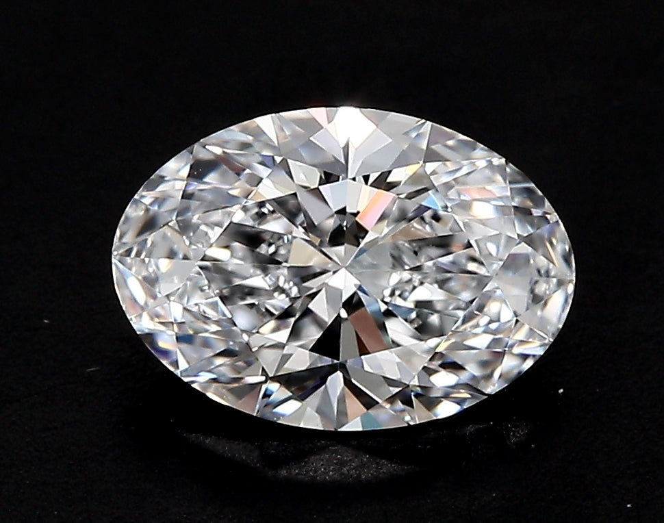 1.0 Carat Oval Lab Diamond with  Cut Diamond in 14KT  view 1
