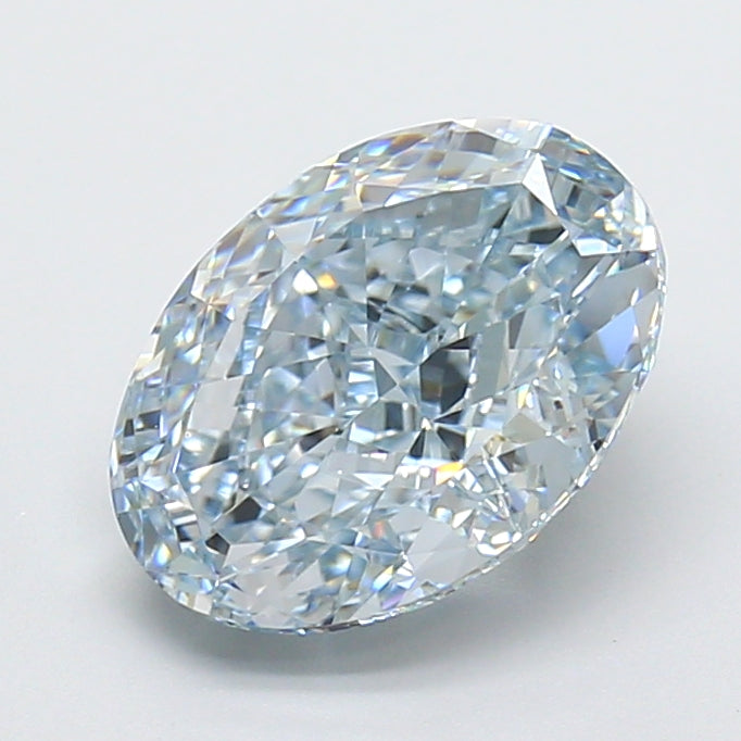 3.76 Carat Oval Lab Diamond with  Cut Diamond in 14KT  view 1
